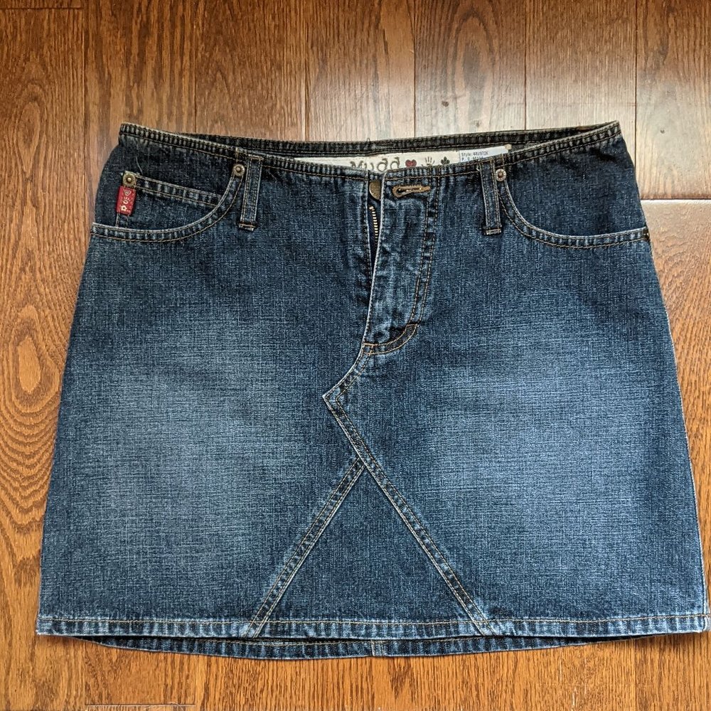 Mudd Jeans Dark Wash Denim Jean Skirt Size 5